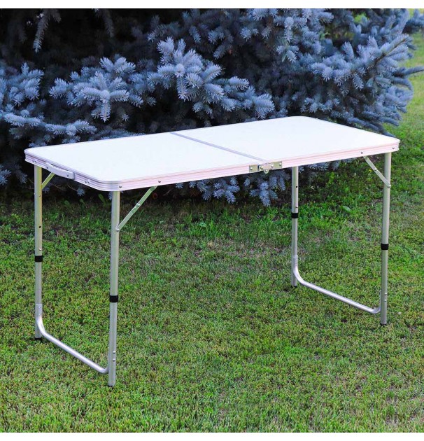 Masa Pliabila Din Aluminiu Cu Blat Mdf Pentru Picnic, Dimensiune 120 X 60 Cm