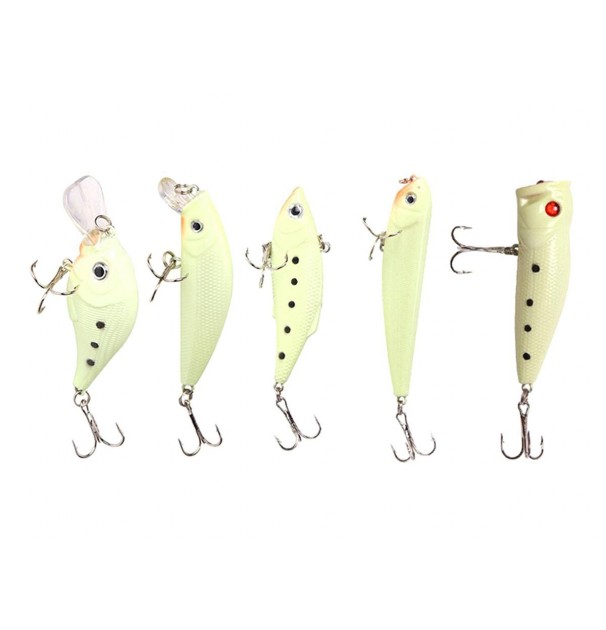 Set Vobler 5 Piese Fluorescent Pentru Pesti Pradatori, Avx-Ag103C