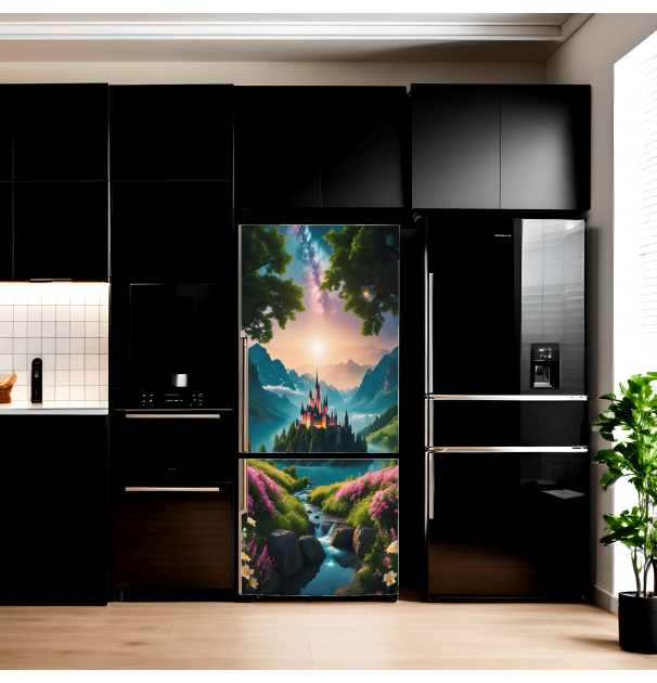 Folie Imprimata Color Pentru Decor Frigider, Dimensiune 200 X 90Cm, NutuShopAll