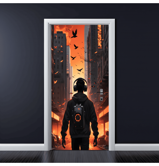 Folie Imprimata Color Pentru Decor Usa, Dimensiune 200 X 90Cm, NutuShopAll