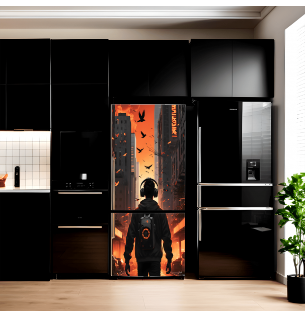 Folie Imprimata Color Pentru Decor Frigider, Dimensiune 200 X 90Cm, NutuShopAll