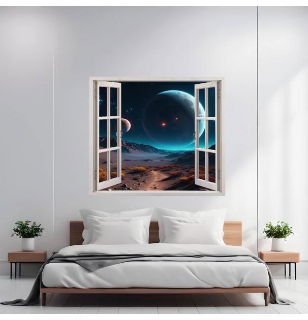 Folie Imprimata Color Pentru Decor Perete Locuinta, Dimensiune 125 X 110Cm, Model: View To Haven 32