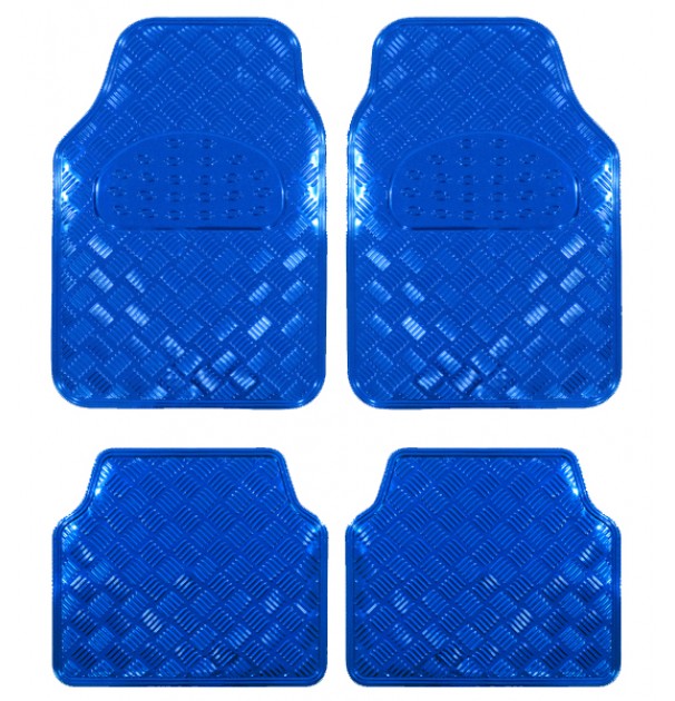 Covorase Auto Universale, Model Diamond, Culoare Crom Albastru