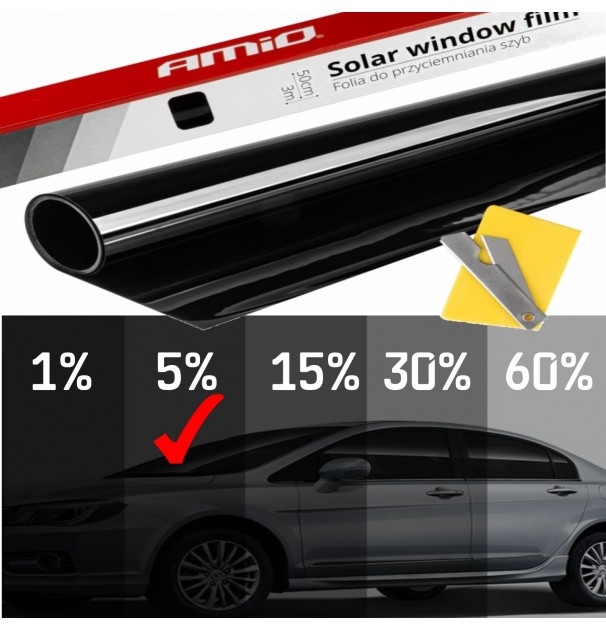 Folie Fumurie Pentru Geamuri Super Dark Black 0.5 X 3M (5%)