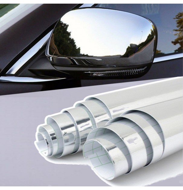 Set 2 Bucati Folie Crom Pentru Colantare Oglinzi Sau Alte Ornamente 25 X 25Cm