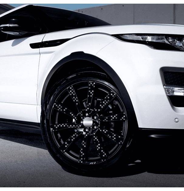 Set 4 Folii Imprimate Outdoor Cu Ecosolvent, Autoadezive, Pentru Decorarea Jantelor Auto, Dimetru 60 Cm, Model Fjt-06