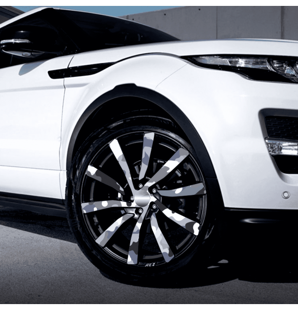 Set 4 Folii Imprimate Outdoor Cu Ecosolvent, Autoadezive, Pentru Decorarea Jantelor Auto, Dimetru 60 Cm, Model Fjt-08