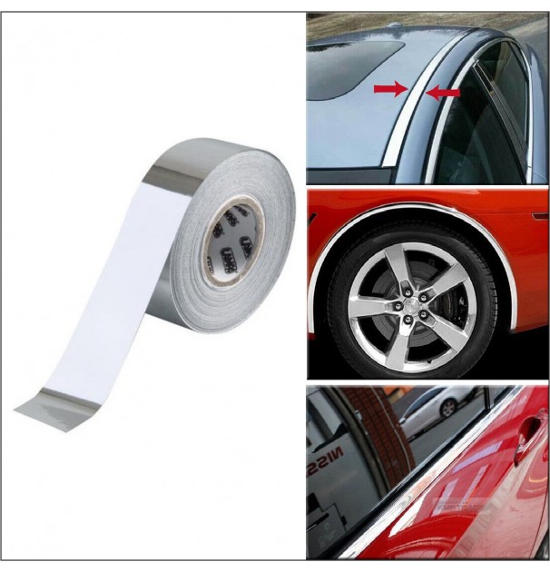 Rola Folie Crom Pentru Colantare Bandouri Sau Ornamente Auto 150 X 4Cm Rola Folie Crom Pentru Colantare Bandouri Sau Ornamente Auto 150 X 4Cm