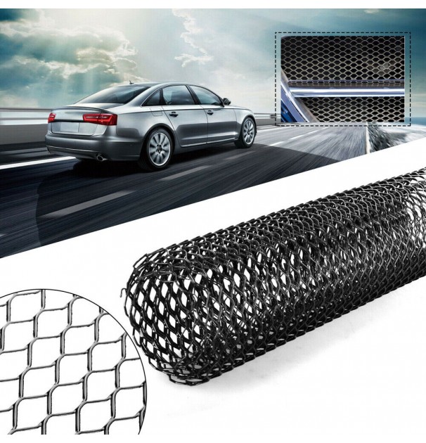 Grila Sport Tuning Din Aluminiu, Dimensiune 100 X 33Cm, Decupabila, Culoare Neagra