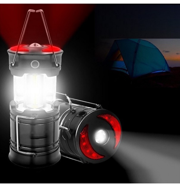 Lampa Turistica Led, 3In1, Extensibila, 4 Moduri De Lucru (Cort, Tabara, Camping, Rulota, Calatorii, Expeditii)