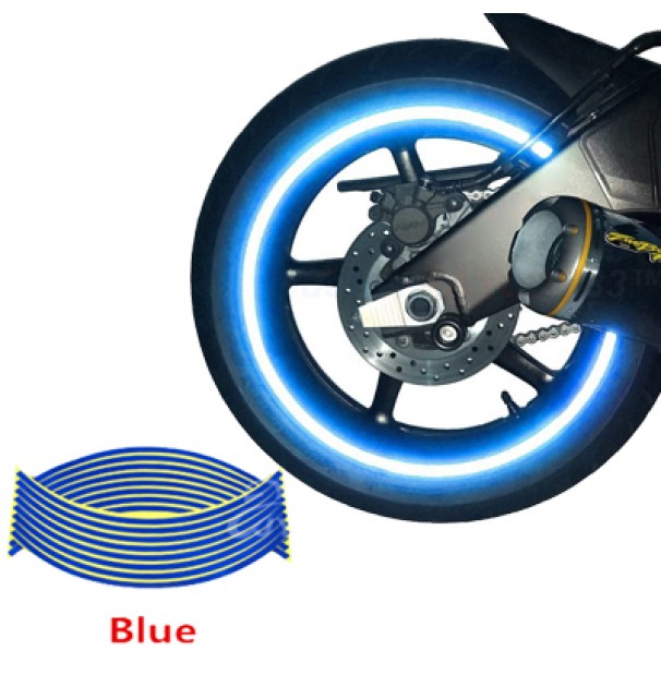 Set 16 Ornamente Reflectorizante Pentru Jante Auto, Moto, Culoare Albastra