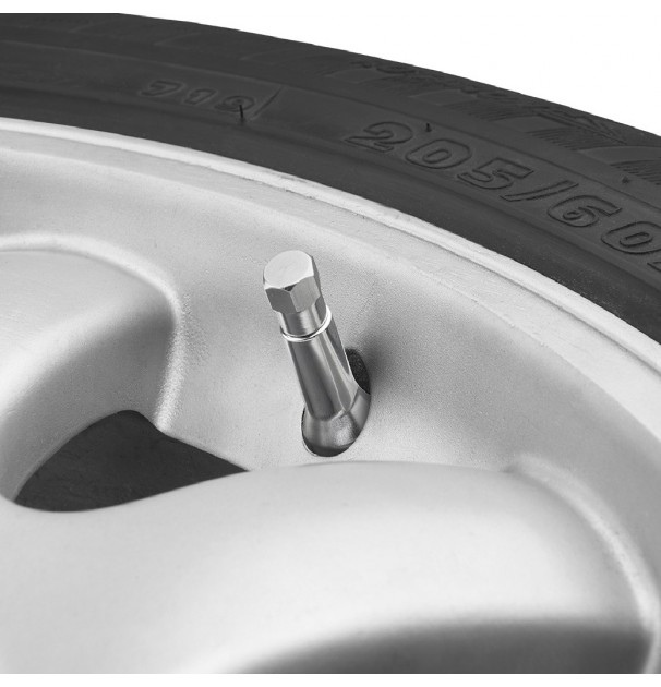 Set 4 Valve Metalice Cromate Cu Capac Hexagonal