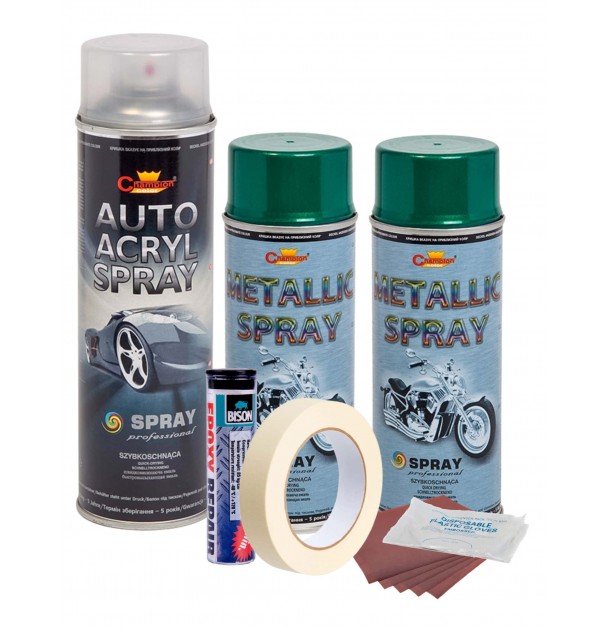 Kit Complet Reparatie Si Vopsire Jante Culoare Verde Metalizat, V2