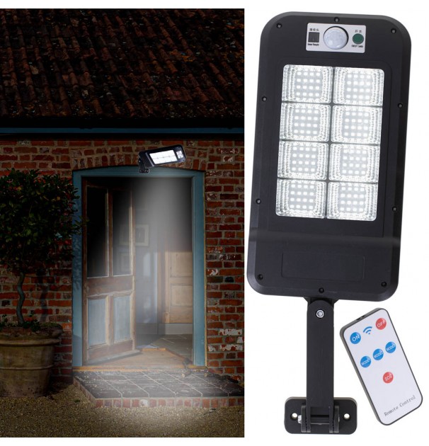 Lampa Stradala Cu Panou Solar, Senzor De Miscare Si Telecomanda, Dimensiune 30 X 14 X 3 Cm