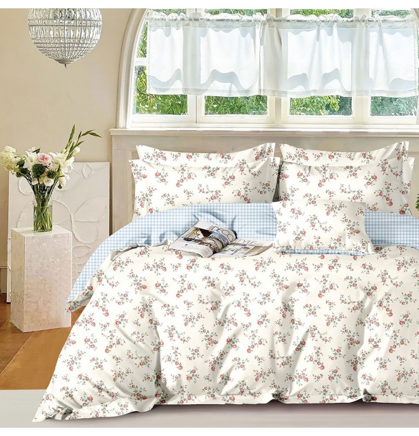 Lenjerie De Pat Percale 2Pxxl, 4 Piese, Cearceaf Pat Clasic 240Cm X 260Cm, Cearceaf Pilota 200Cm X 230Cm, 2 Fete Perna 50 X 70, Prc195