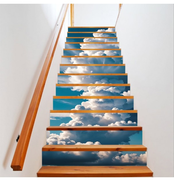 Sticker Decorativ Pentru Scari Interioare, Print Autoadeziv De Inalta Rezolutie, Dimensine 200 X 124 Cm, NutuShopAll