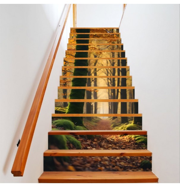 Sticker Decorativ Pentru Scari Interioare, Print Autoadeziv De Inalta Rezolutie, Dimensine 200 X 124 Cm, NutuShopAll