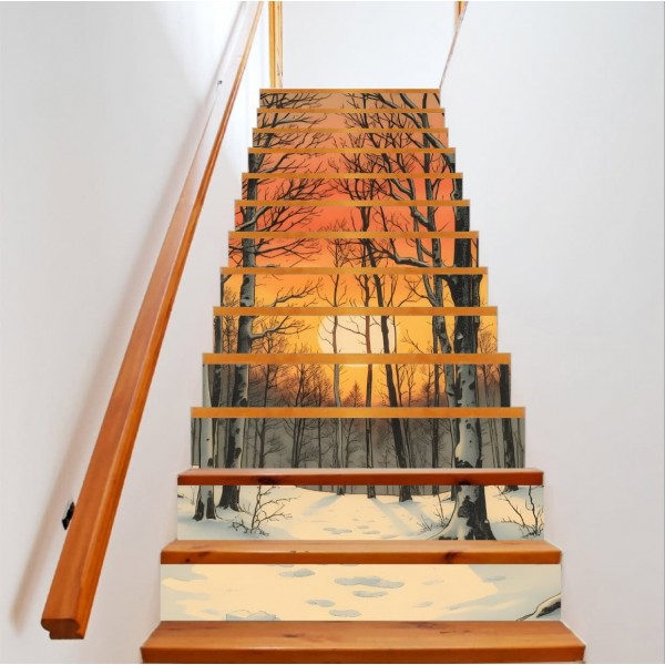 Sticker Decorativ Pentru Scari Interioare, Print Autoadeziv De Inalta Rezolutie, Dimensine 200 X 124 Cm, NutuShopAll