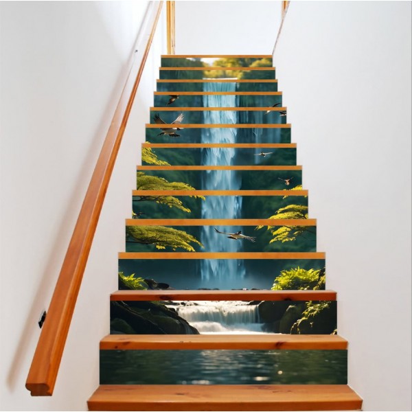 Sticker Decorativ Pentru Scari Interioare, Print Autoadeziv De Inalta Rezolutie, Dimensine 200 X 124 Cm, NutuShopAll