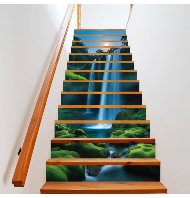 Sticker Decorativ Pentru Scari Interioare, Print Autoadeziv De Inalta Rezolutie, Dimensine 200 X 124 Cm, NutuShopAll