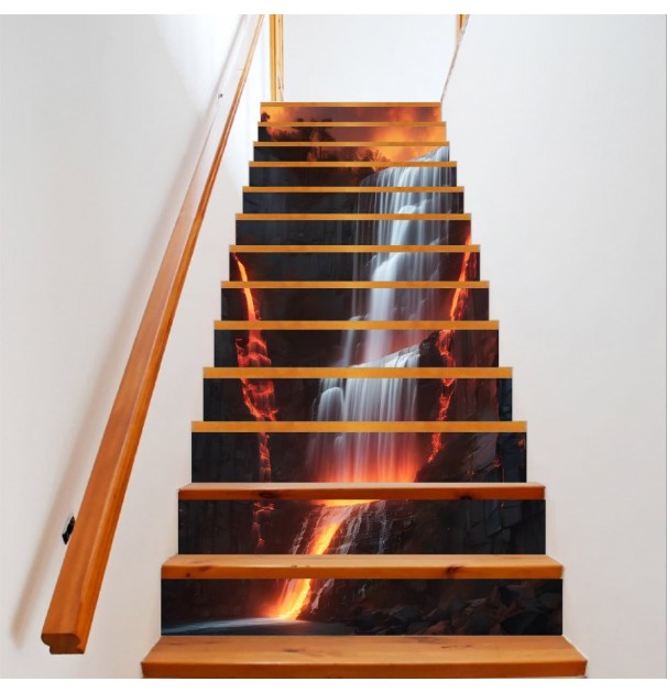 Sticker Decorativ Pentru Scari Interioare, Print Autoadeziv De Inalta Rezolutie, Dimensine 200 X 124 Cm, NutuShopAll