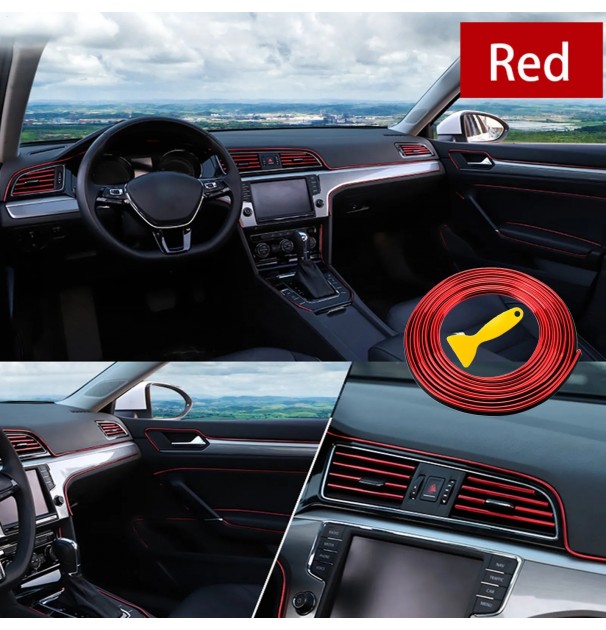 Banda Decor Interior Crom Tuning, 5M, Rosu