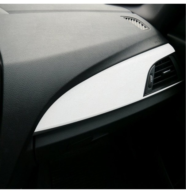 Folie Auto Colantare Trimuri, Model Piele Alba, 100 X 45Cm