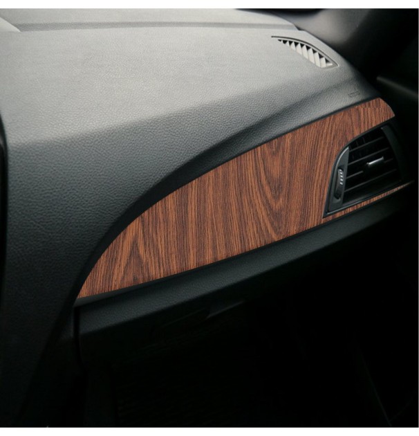 Folie Auto Colantare Trimuri, Model Stejar Inchis Rustic, 100 X 45Cm