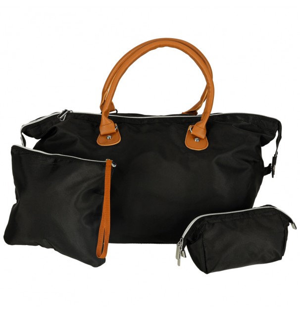 Set 3 Piese, Geanta De Calatorie Multifunctionala Pentru Carucior, Set Culoare Negra, Pentru Mamici