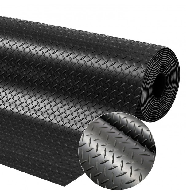 Covor Antiderapant Din Cauciuc, Linoleum Din Cauciuc Pentru Protectie Podea Auto - Model Diamond