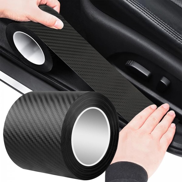 Rola Ornament Autoadeziv Din Autocolant Carbon 3D, Dimensiune 5M X 7Cm, Culoare Neagra