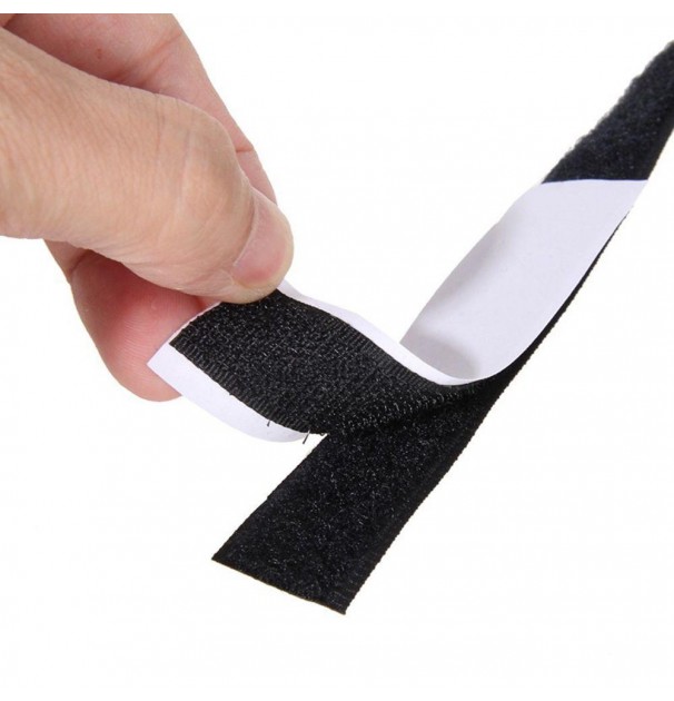 Set 10 Buc. Banda Velcro Autoadeziva, Dimensiuni 30Mm Latime X 10Cm Lungime, Culoare Neagra