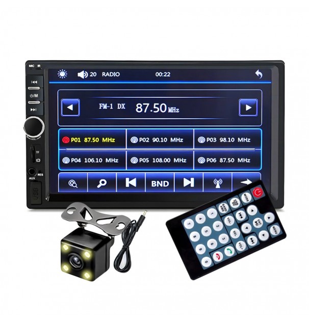 Player Video Auto Dimensiune 2Din, + Camera Marsarier Inclusa, Touchscreen De 7 Inch, 4 X 50W, Model Wds-30 Cu Bluetooth, Handsfree, Radio, Mp3, Wma, Mp4, Aux, Card, Telecomanda
