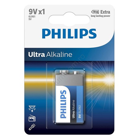 Baterie Ultra Alkaline 9v Blister 1 Buc Phili