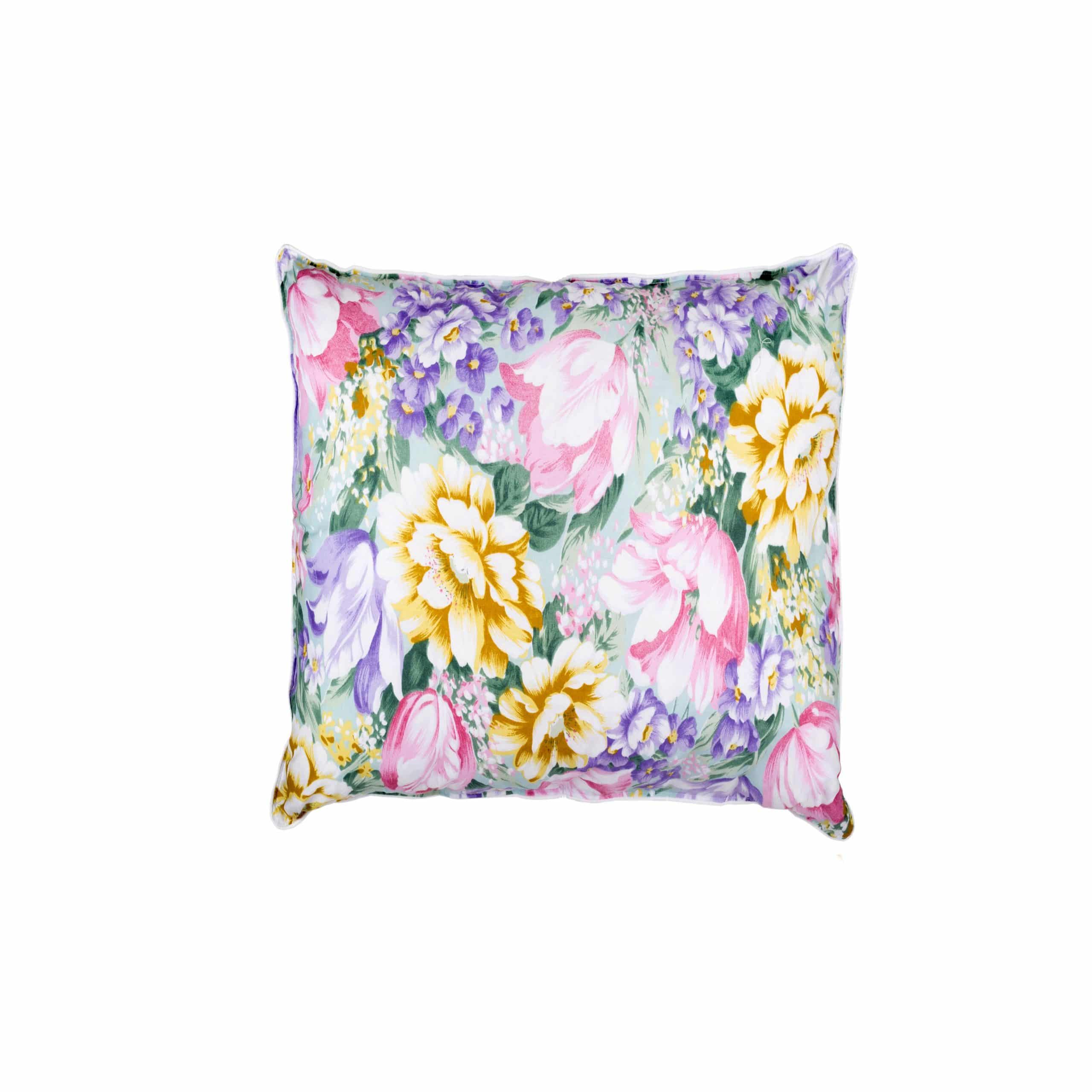 Perna Somnart, 60X60 Cm, Umplutura Pene 90%, Puf 10%, Bumbac 100%, Model Floral Multicolor